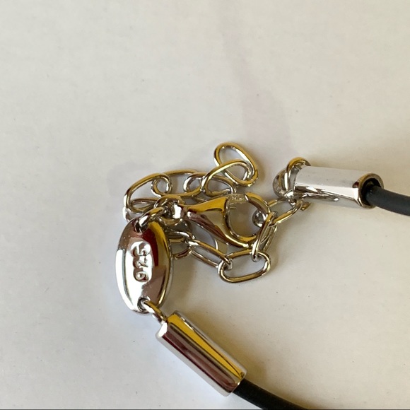 Sterling Silver Fossil Rhinestone Necklace - Picture 3 of 6